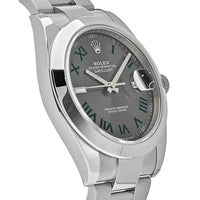 Thumbnail for Luxury Watch Rolex Datejust 41 Stainless Steel Slate Wimbledon Dial 126300 Wrist Aficionado