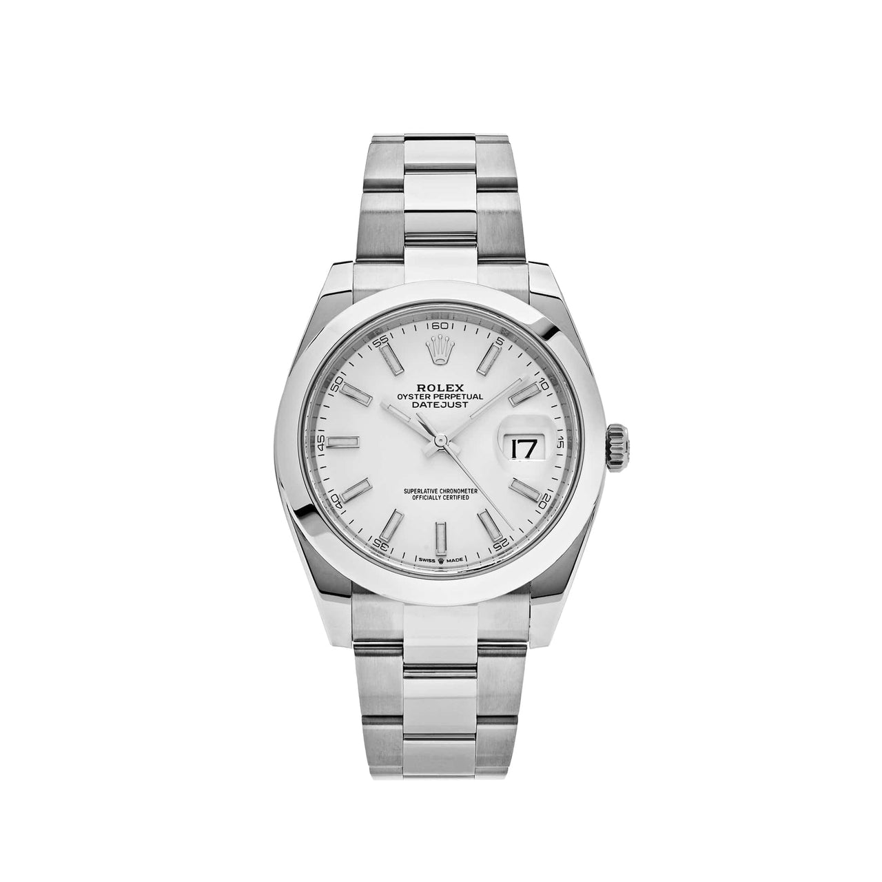 Luxury Watch Rolex Datejust 41 Stainless Steel White Dial Oyster 126300 Wrist Aficionado