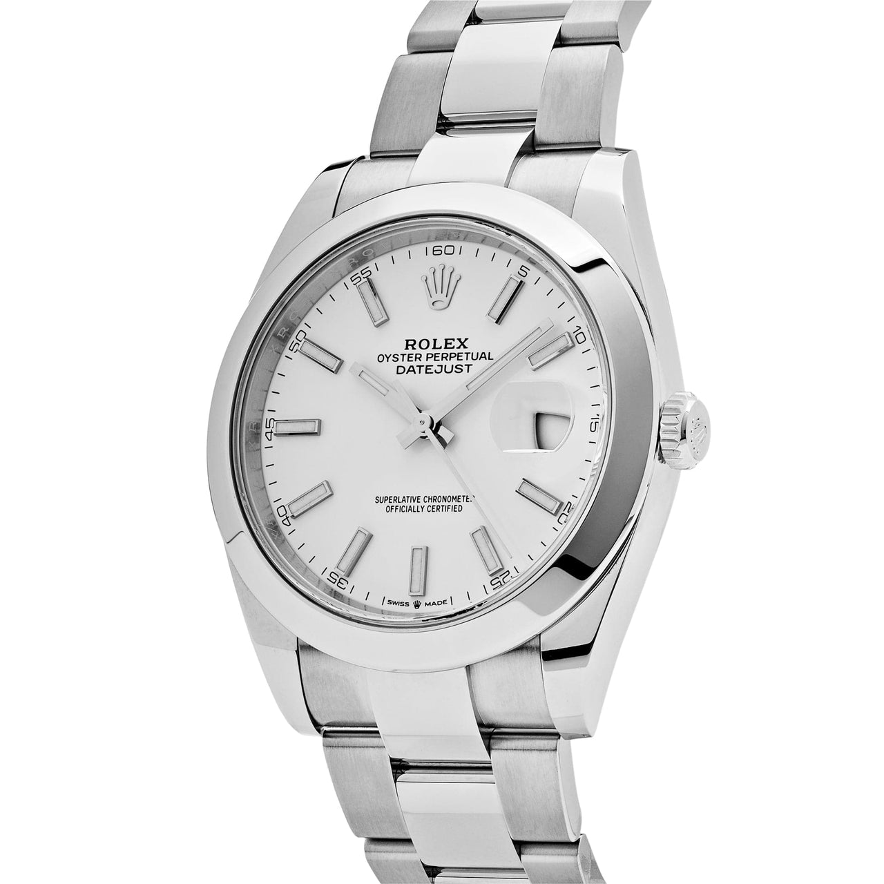 Luxury Watch Rolex Datejust 41 Stainless Steel White Dial Oyster 126300 Wrist Aficionado