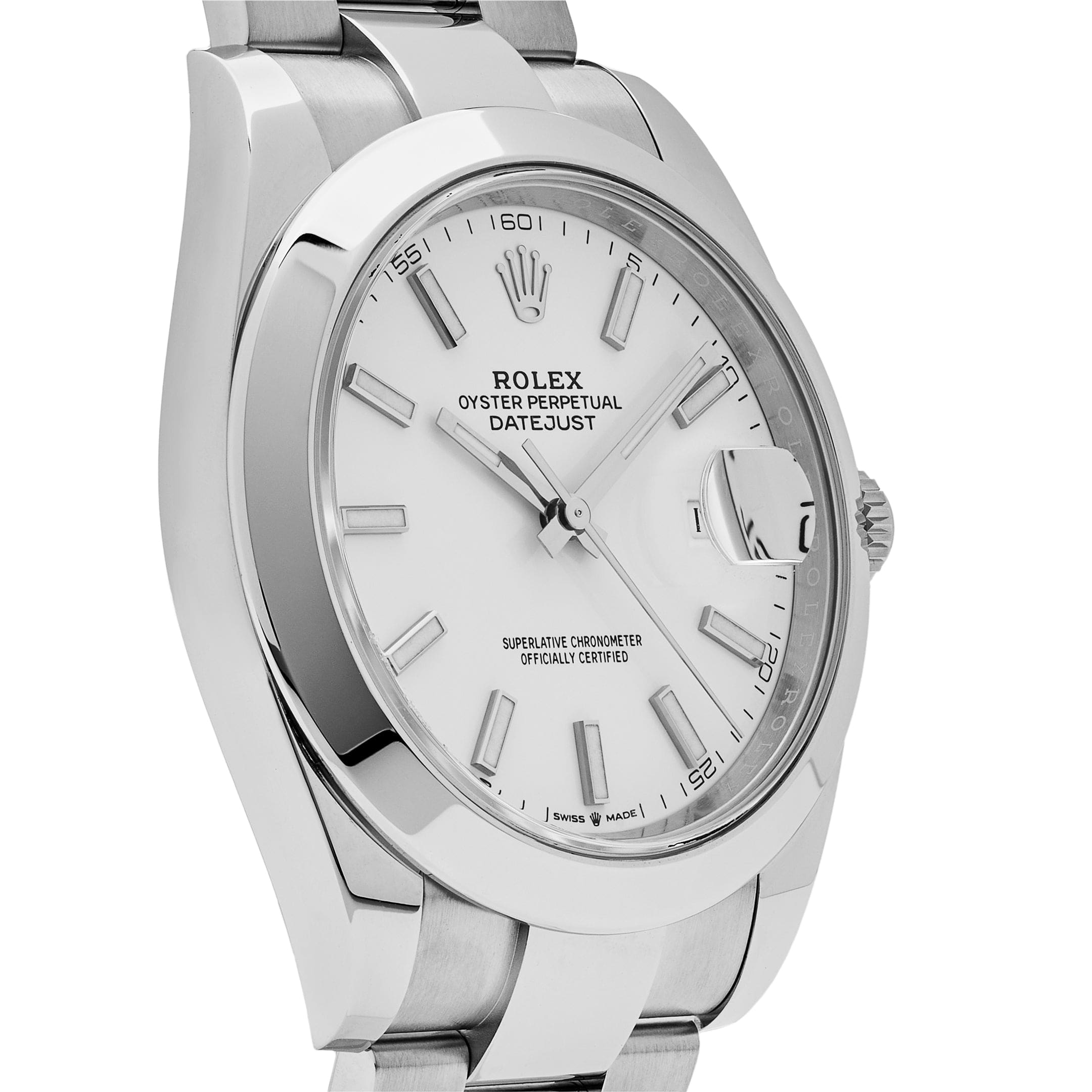 Luxury Watch Rolex Datejust 41 Stainless Steel White Dial Oyster 126300 Wrist Aficionado