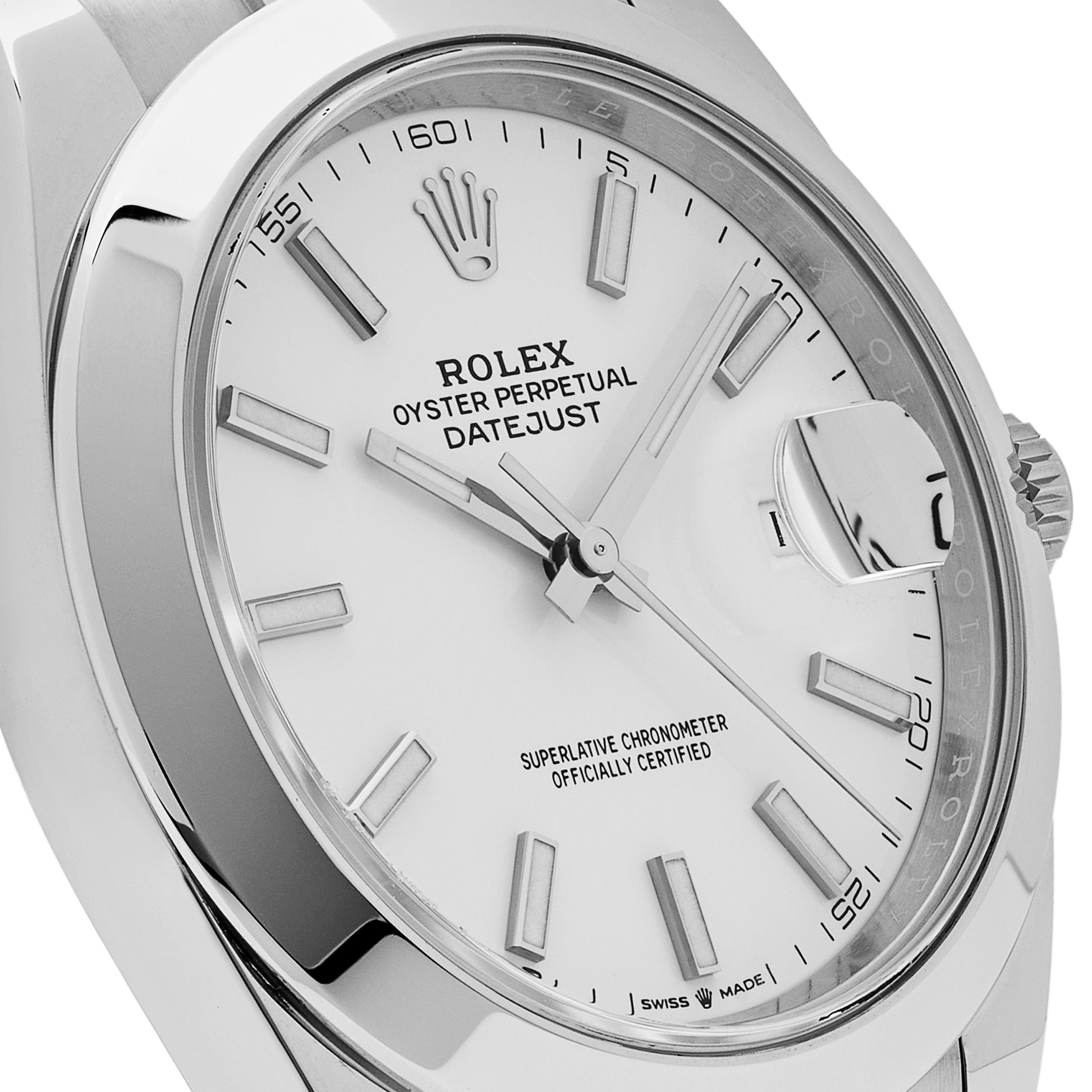 Luxury Watch Rolex Datejust 41 Stainless Steel White Dial Oyster 126300 Wrist Aficionado