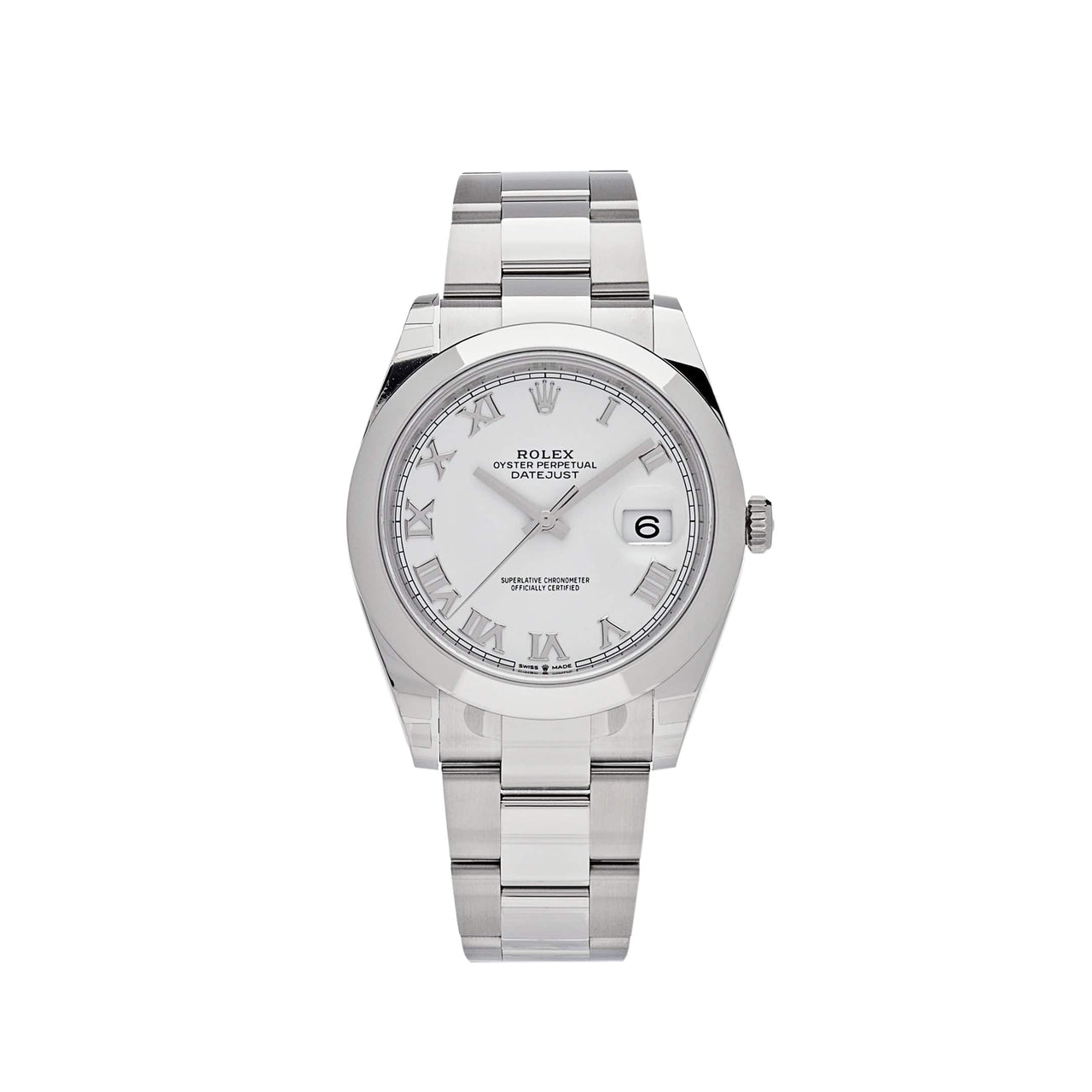 Luxury Watch Rolex Datejust 41 Stainless Steel White Roman Dial 126300 Wrist Aficionado