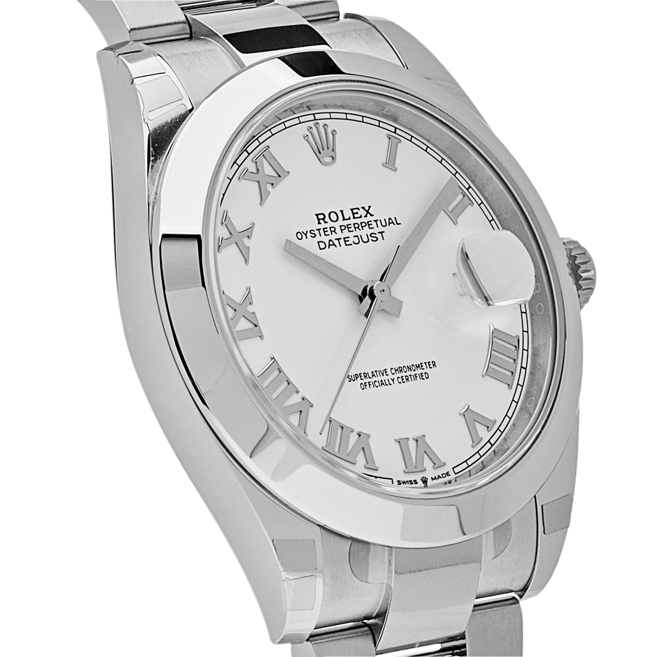 Luxury Watch Rolex Datejust 41 Stainless Steel White Roman Dial 126300 Wrist Aficionado