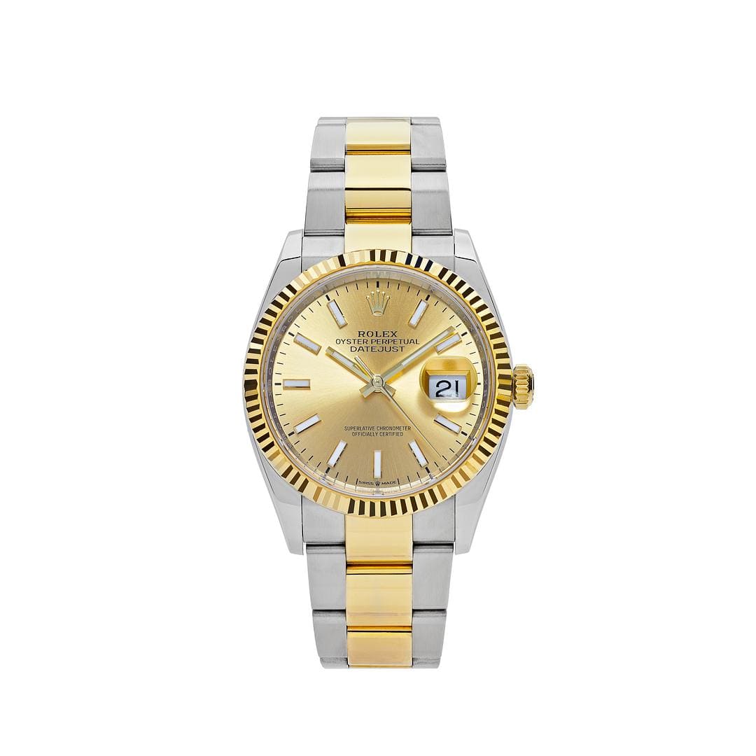 Luxury Watch Rolex Datejust 41 Stainless Steel & Yellow Gold Champagne Dial 126333 (2018) Wrist Aficionado