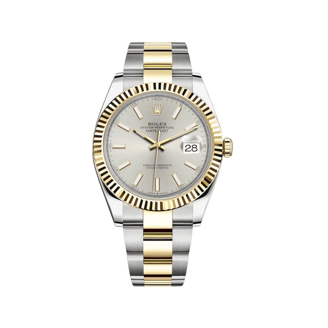 Luxury Watch Rolex Datejust 41 Stainless Steel & Yellow Gold Silver Dial 126333 Wrist Aficionado