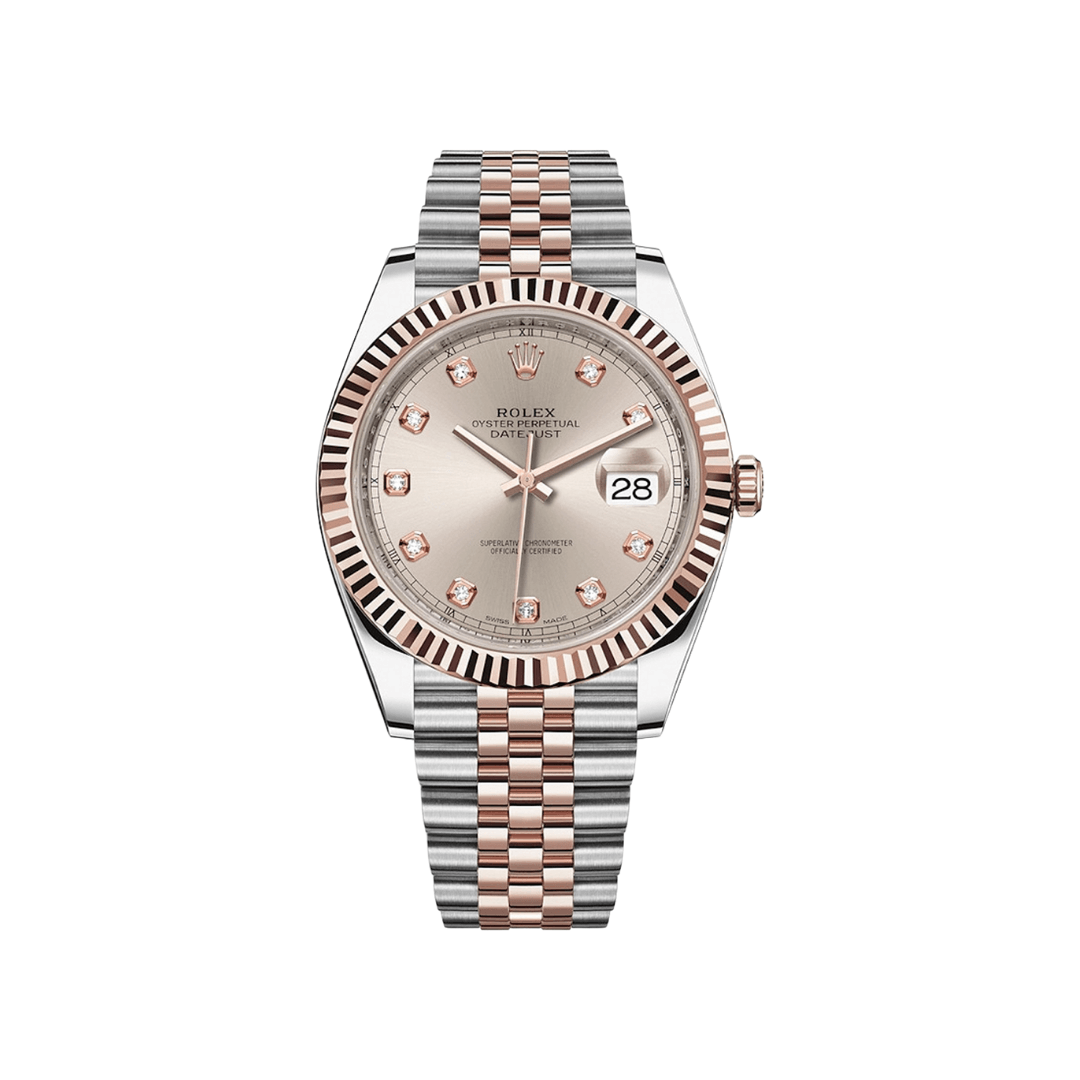 Luxury Watch Rolex Datejust 41 Steel & Rose Gold Sundust Diamond Dial Jubilee 126331 Wrist Aficionado