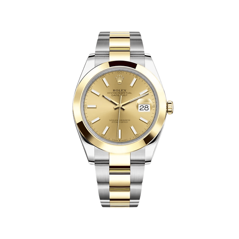 Luxury Watch Rolex Datejust 41 Yellow Gold & Stainless Steel Champagne Dial 126303 Wrist Aficionado