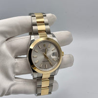 Thumbnail for Luxury Watch Rolex Datejust 41 Yellow Gold & Stainless Steel Silver Dial 126303 Wrist Aficionado