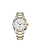 Luxury Watch Rolex Datejust 41 Yellow Gold & Stainless Steel White Dial 126333 Wrist Aficionado