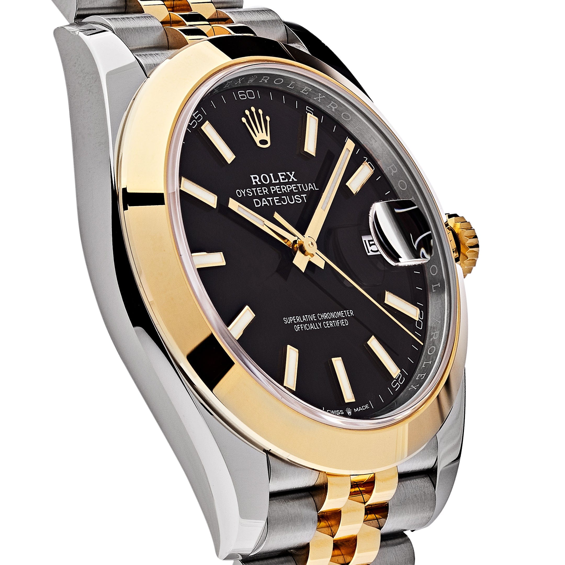 Luxury Watch Rolex Datejust 41 Yellow Gold & Steel Black Dial Jubilee 126303 (2022) Wrist Aficionado