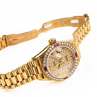 Rolex Datejust 79068 'Ladies' Yellow Gold Diamond Ruby Dial and Bezel (1995)