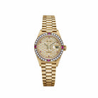 Rolex Datejust 79068 'Ladies' Yellow Gold Diamond Ruby Dial and Bezel