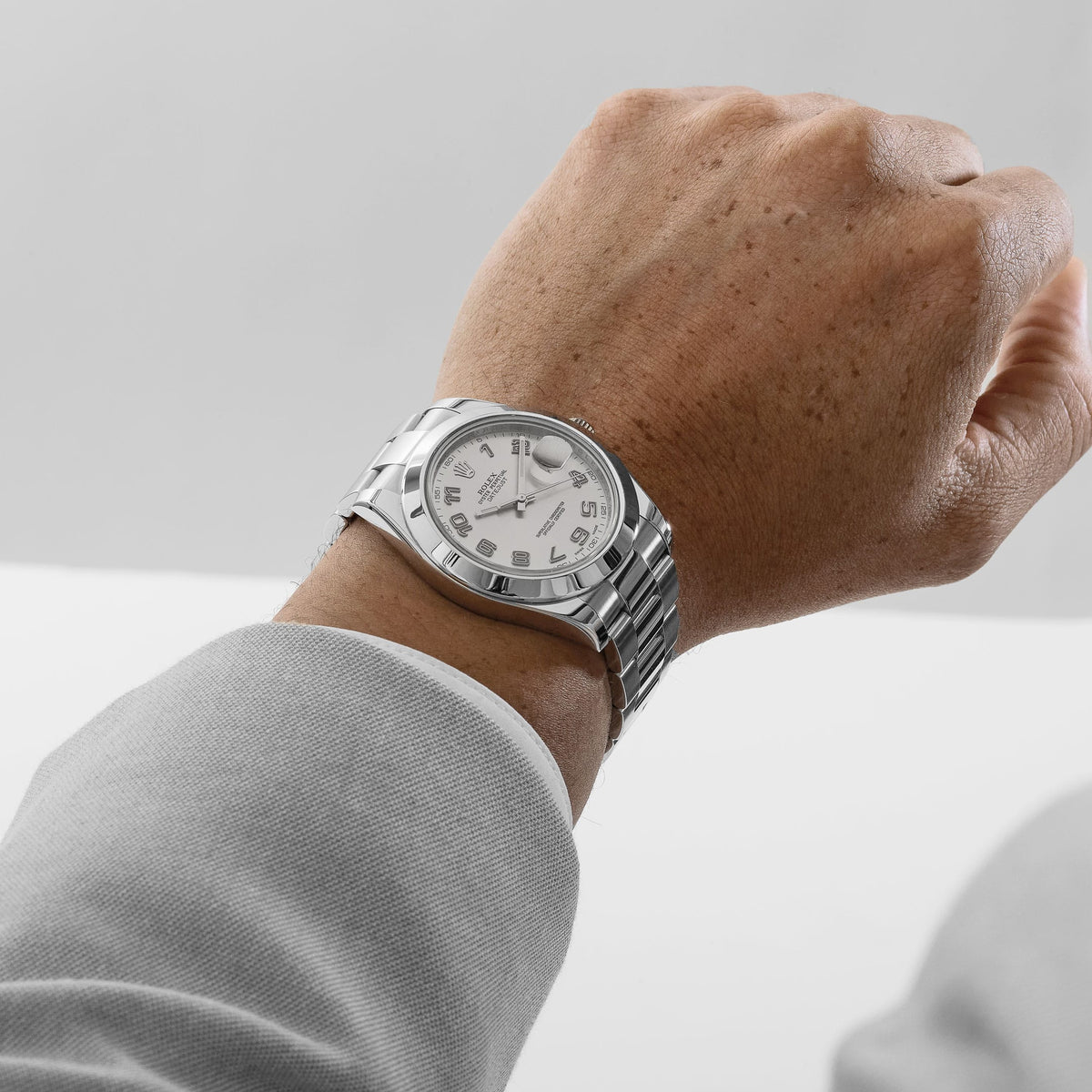 Rolex Datejust II 116300 Stainless Steel Stainless Steel Rhodium Arabic Dial Smooth Bezel Oyster (2016)