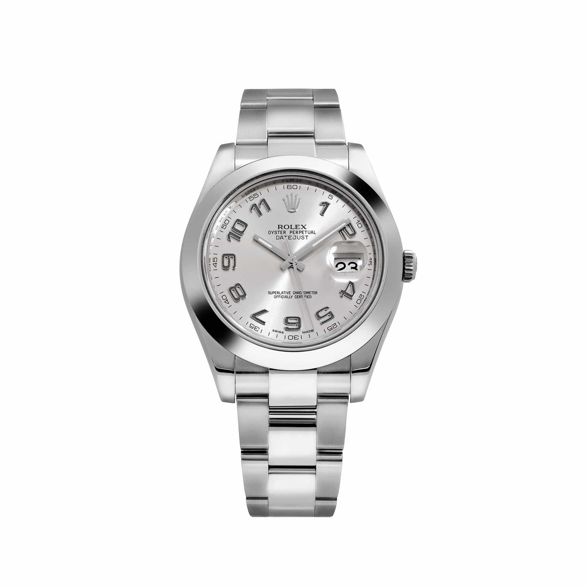 Rolex Datejust II 116300 Stainless Steel Stainless Steel Rhodium Arabic Dial Smooth Bezel Oyster (2016)