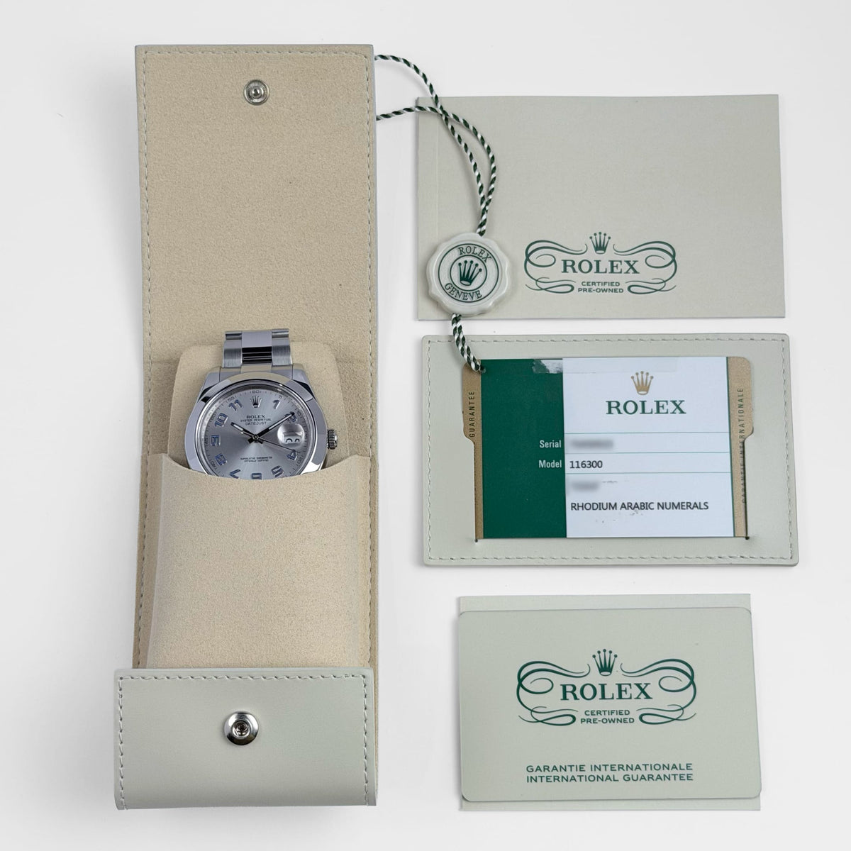 Rolex Datejust II 116300 Stainless Steel Stainless Steel Rhodium Arabic Dial Smooth Bezel Oyster (2016)