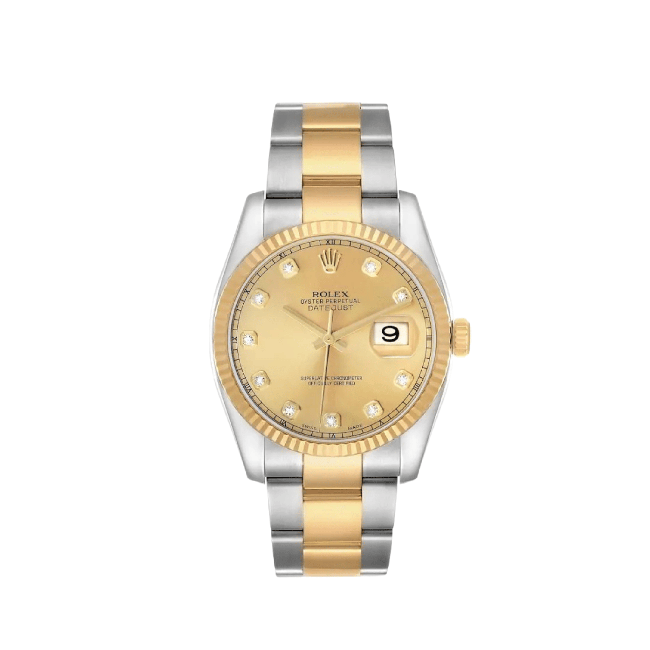 Rolex Datejust II 116333 Stainless Steel Yellow Gold Champagne Diamond Dial Oyster (2014)