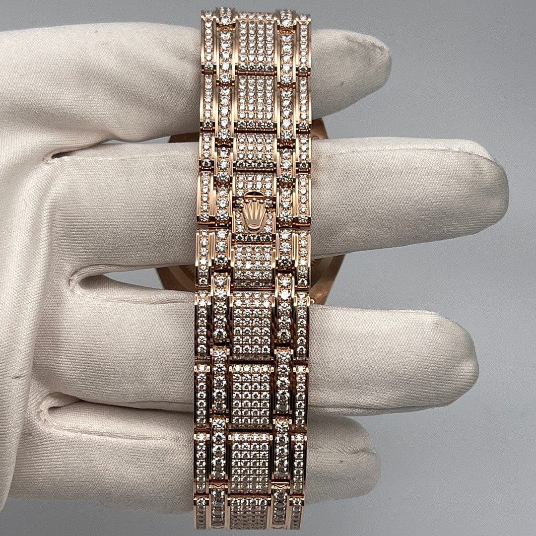 Luxury Watch Rolex Datejust Pearlmaster 39 Diamond Paved 86405RBR Wrist Aficionado