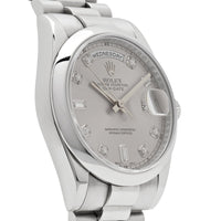 Thumbnail for Rolex Day-Date ⁠118206 Platinum Silver Diamond Dial (2022)