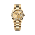 Rolex Day-Date 128238 Yellow Gold Champagne Baguette Diamond Marker Dial