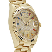 Thumbnail for Rolex Day-Date 128238 Yellow Gold Diamond-Paved Rainbow Dial