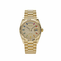 Thumbnail for Rolex Day-Date 128238 Yellow Gold Diamond-Paved Rainbow Dial