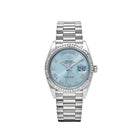 Rolex Day-Date 128396TBR Platinum Ice Blue Dial Diamond Bezel (2024)