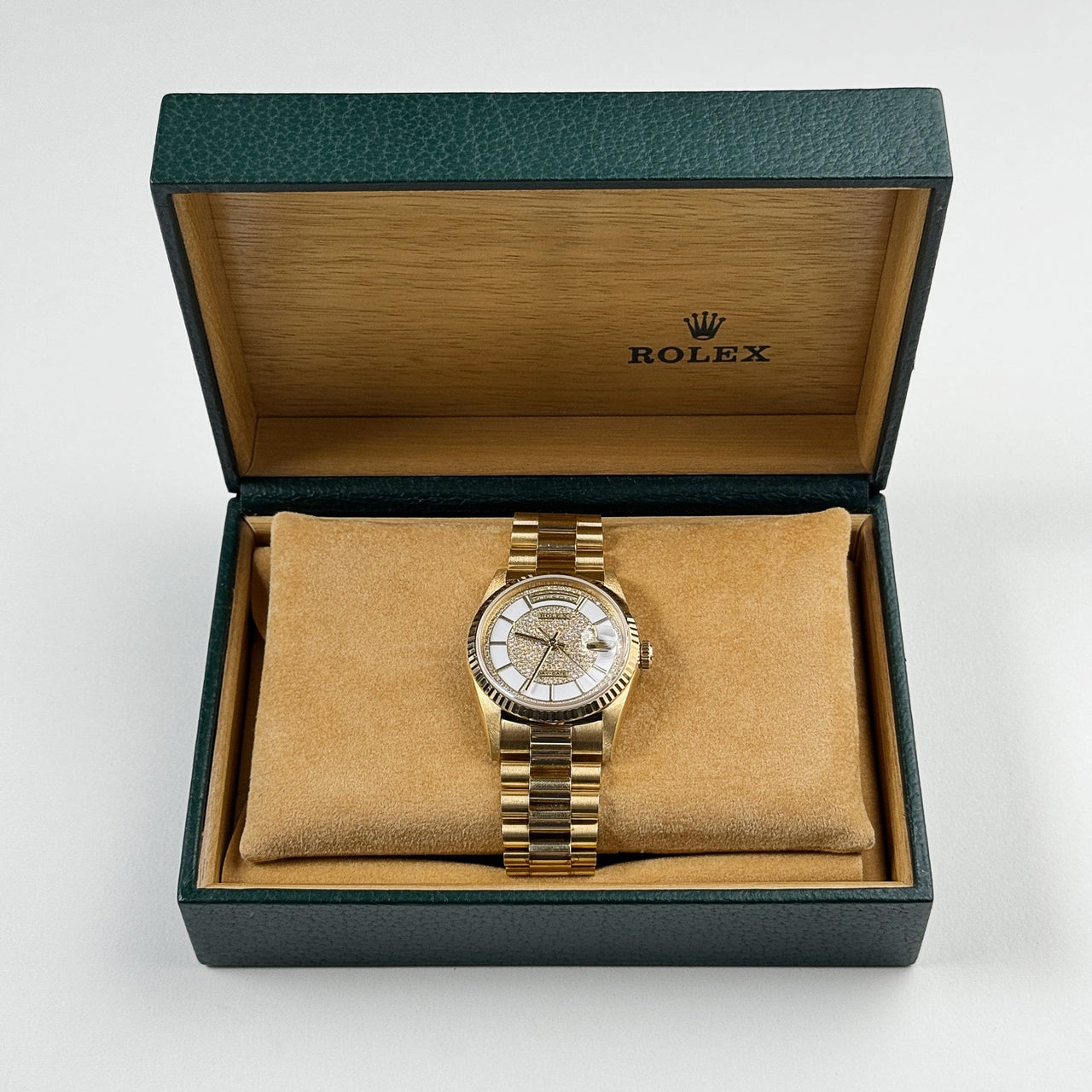 Rolex Day-Date 18238 Yellow Gold Carousel Diamond Dial Presidential Bracelet