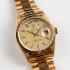 Rolex Day-Date 18238 Yellow Gold Champagne Diamond Baguette Dial (1991)
