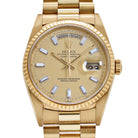 Rolex Day-Date 18238 Yellow Gold Champagne Diamond Baguette Dial (1991)