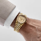 Rolex Day-Date 18238 Yellow Gold Champagne Diamond Baguette Dial (1991)