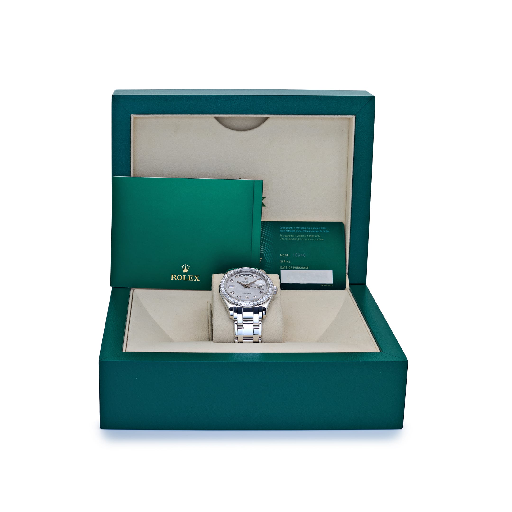 Rolex Day-Date 18946 Masterpiece Platinum Meteorite Diamond Dial and Bezel (2021)