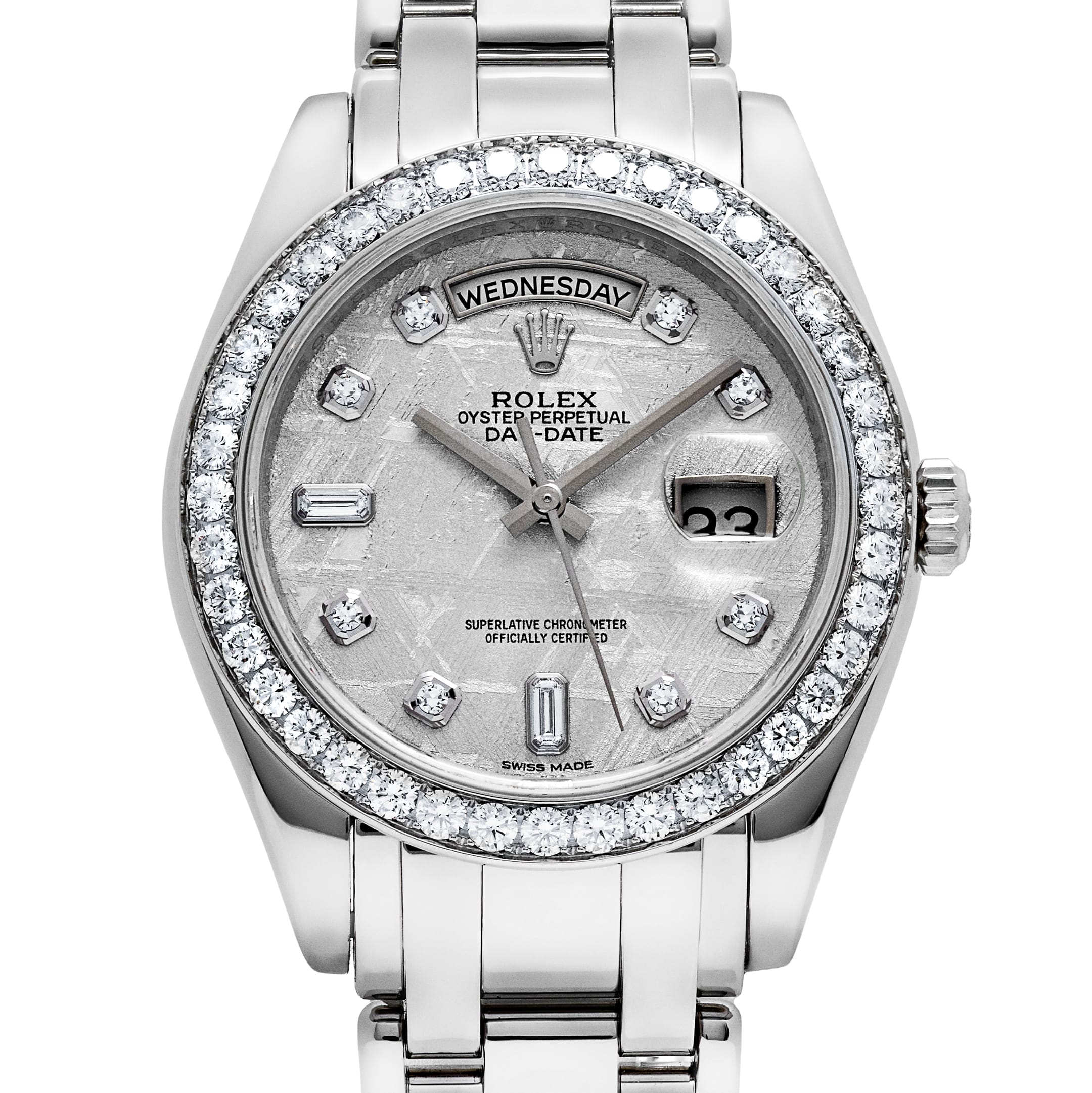 Rolex Day-Date 18946 Masterpiece Platinum Meteorite Diamond Dial and Bezel (2021)