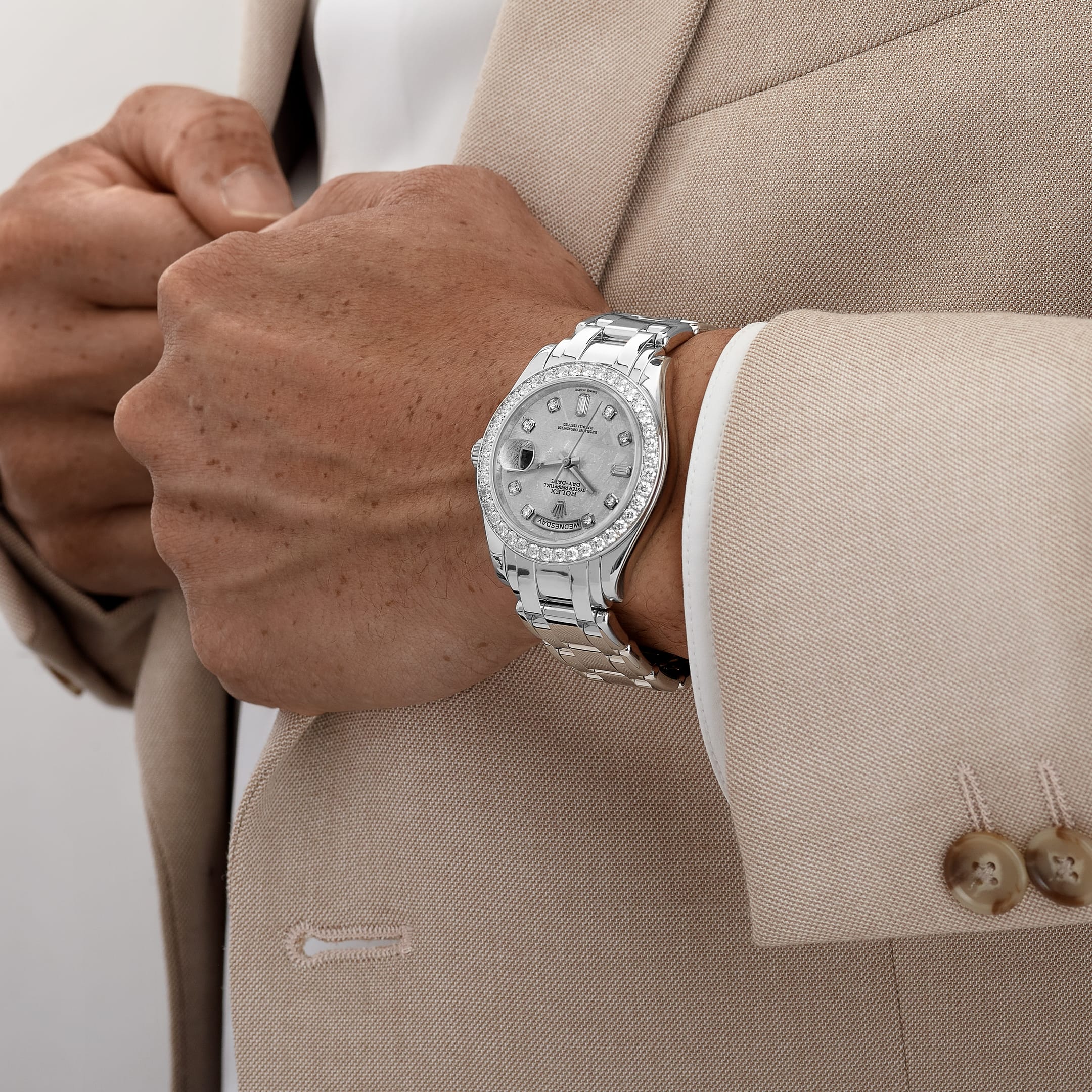 Rolex Day-Date 18946 Masterpiece Platinum Meteorite Diamond Dial and Bezel (2021)