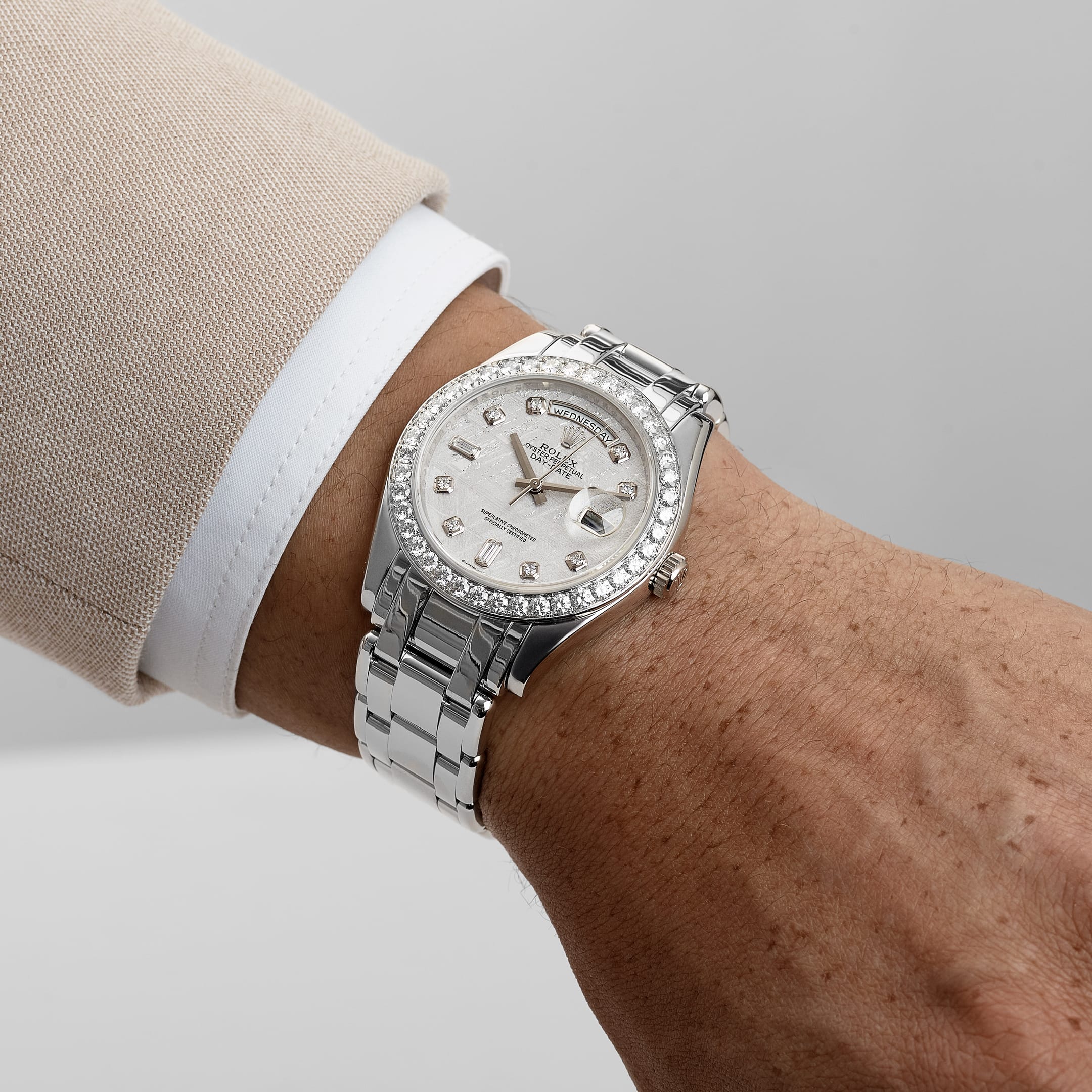 Rolex Day-Date 18946 Masterpiece Platinum Meteorite Diamond Dial