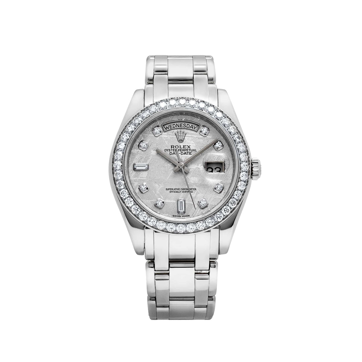 Rolex Day-Date 18946 Masterpiece Platinum Meteorite Diamond Dial and Bezel (2021)