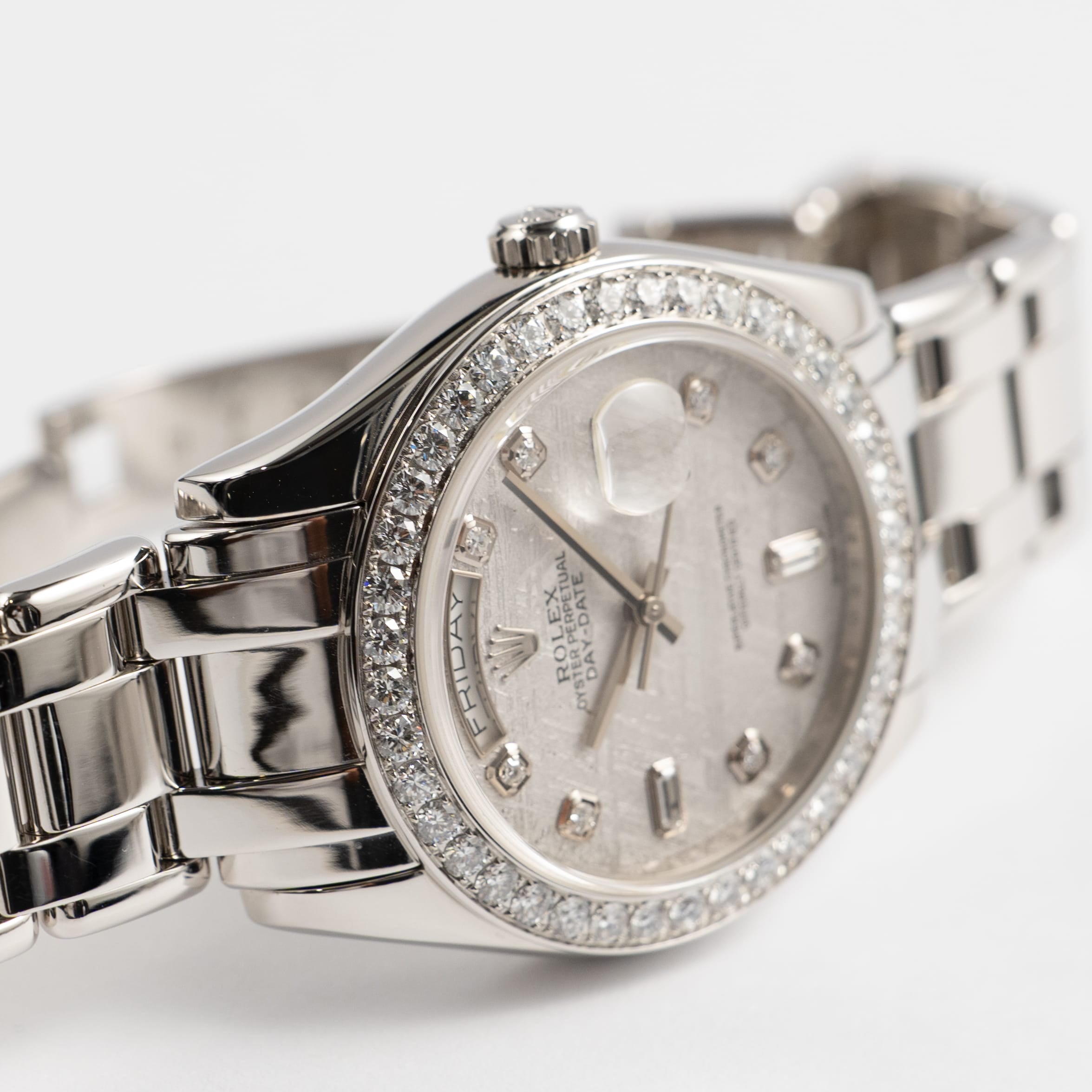 Rolex Day-Date 18946 Masterpiece Platinum Meteorite Diamond Dial and Bezel (2021)