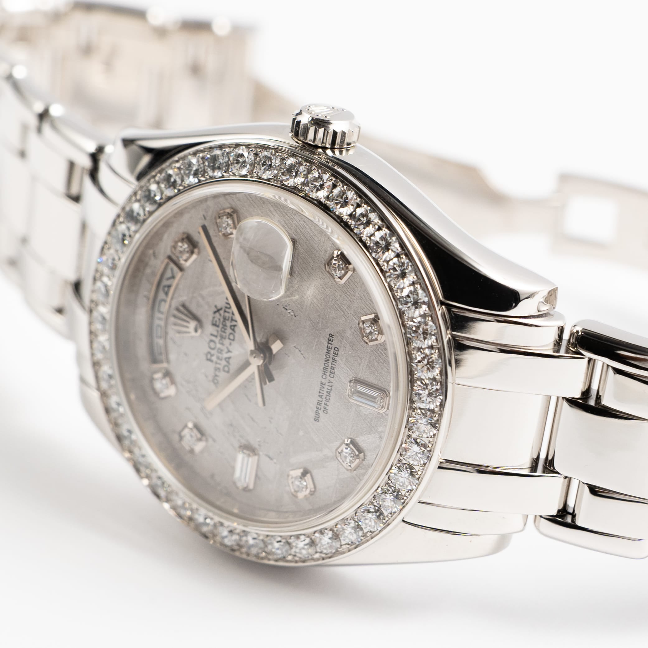 Rolex Day-Date 18946 Masterpiece Platinum Meteorite Diamond Dial and Bezel (2021)