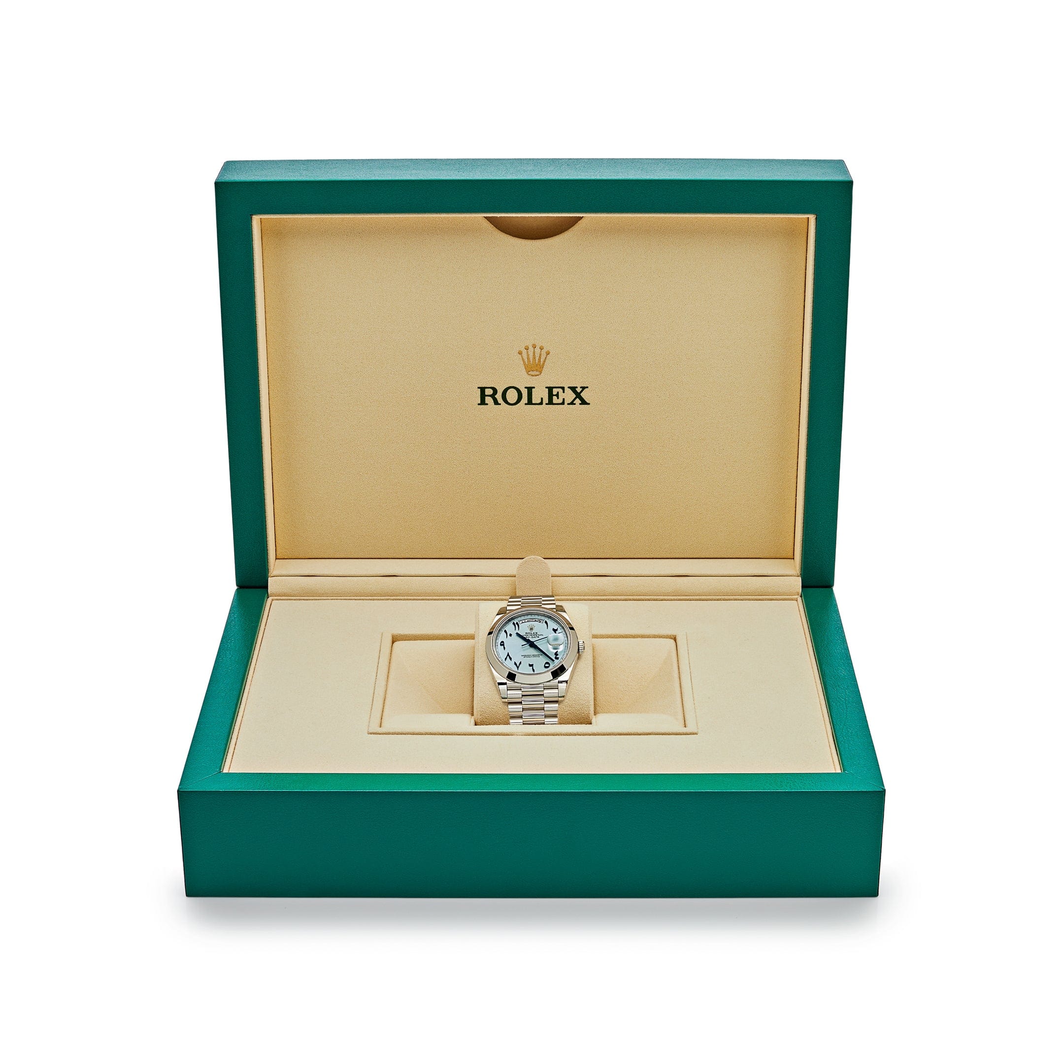 Rolex Day-Date 228206  Platinum Ice Blue Arabic Dial Smooth Dial (2023)