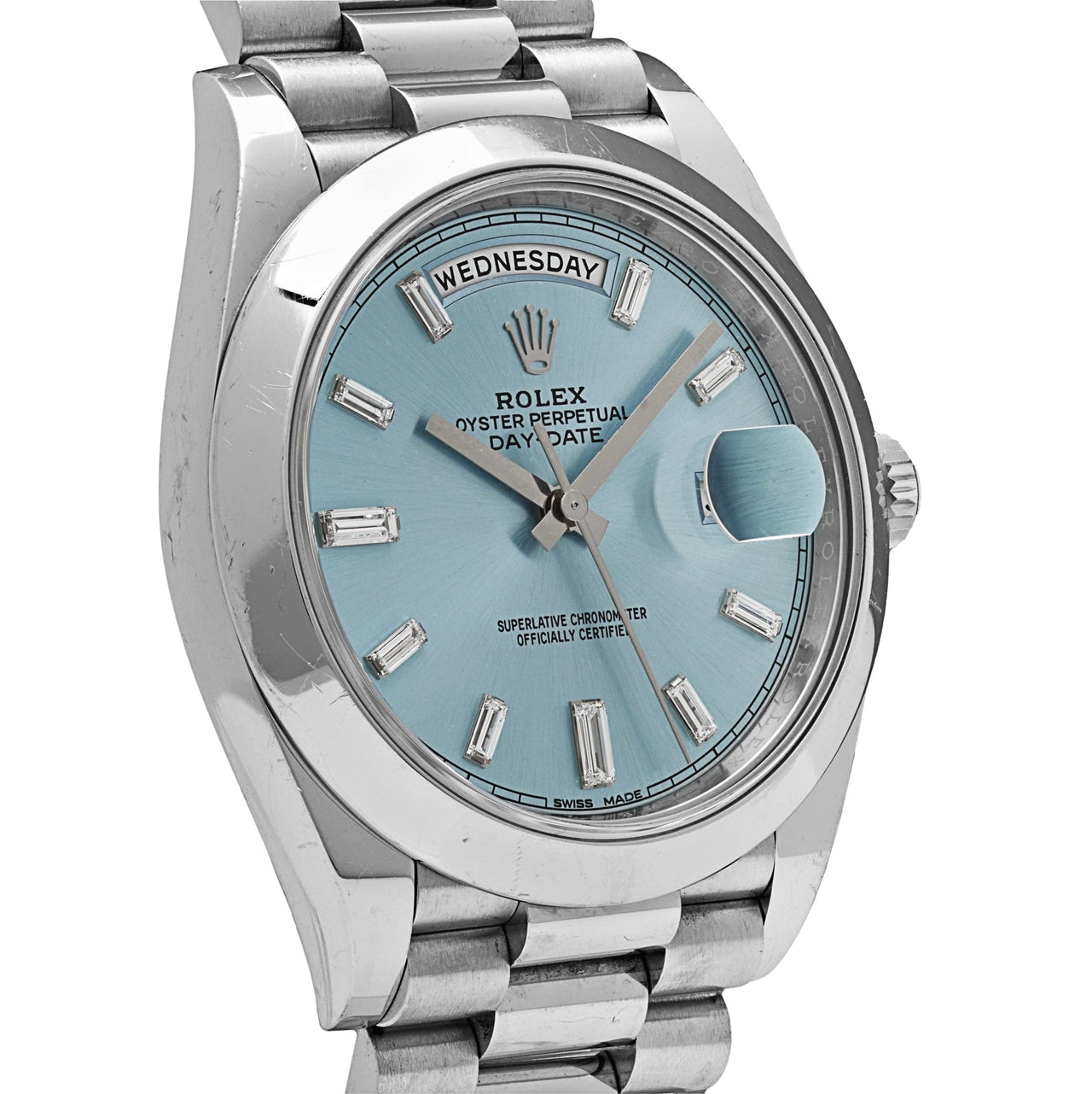 Rolex Day-Date 228206 Platinum Ice Blue Diamond Dial (2020)