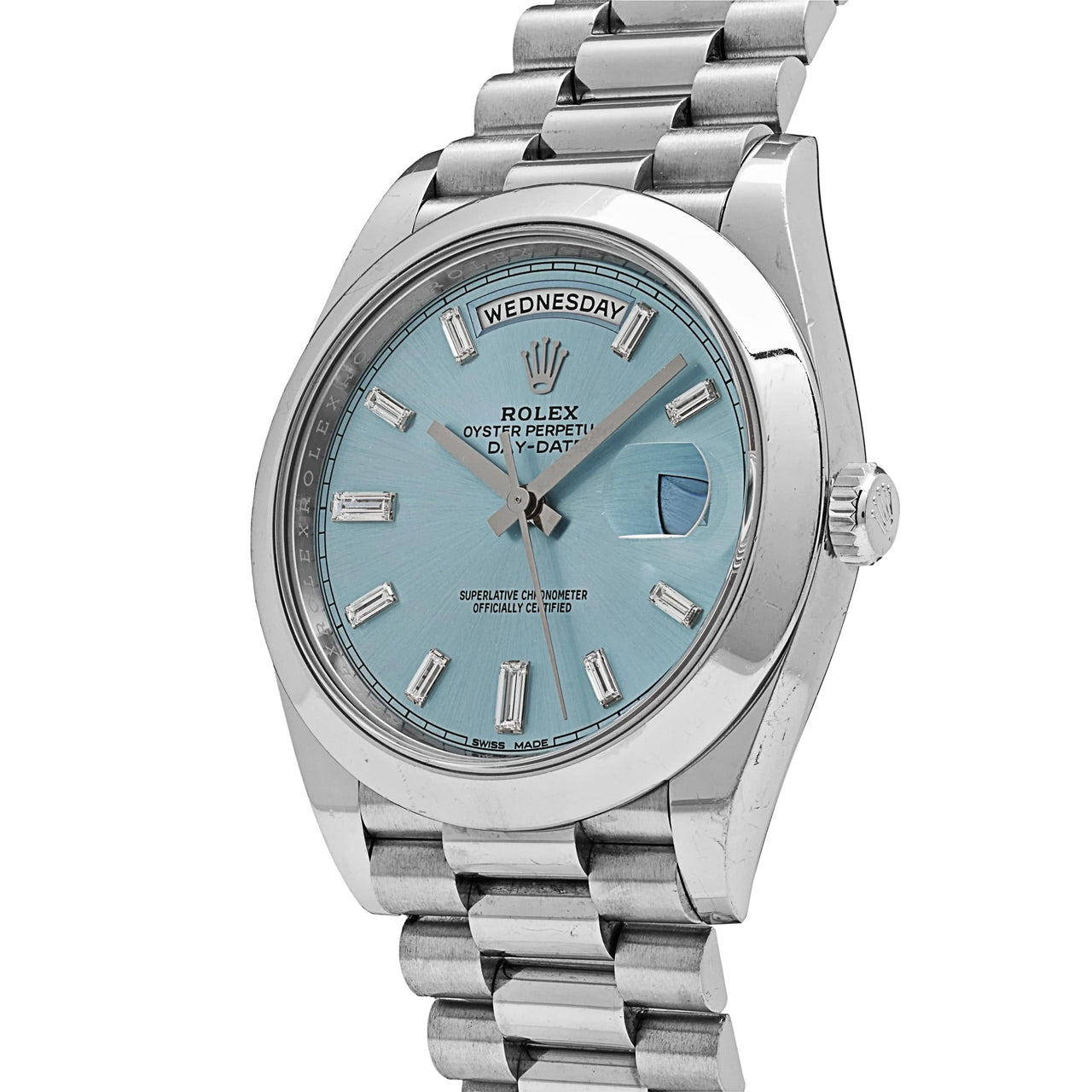 Rolex Day-Date 228206 Platinum Ice Blue Diamond Dial (2020)