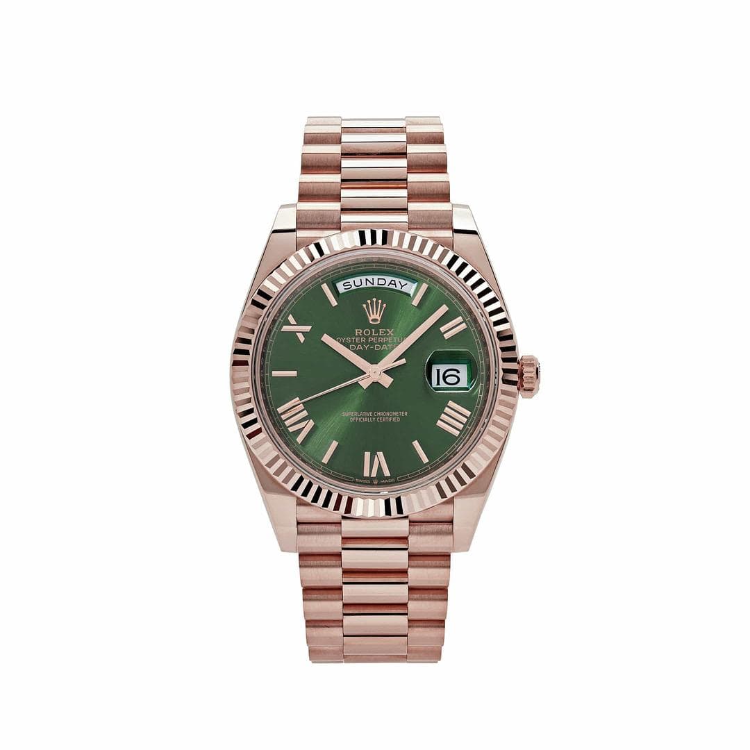 Rolex Day-Date 228235 Rose Gold Olive Green Dial (2023) – Wrist