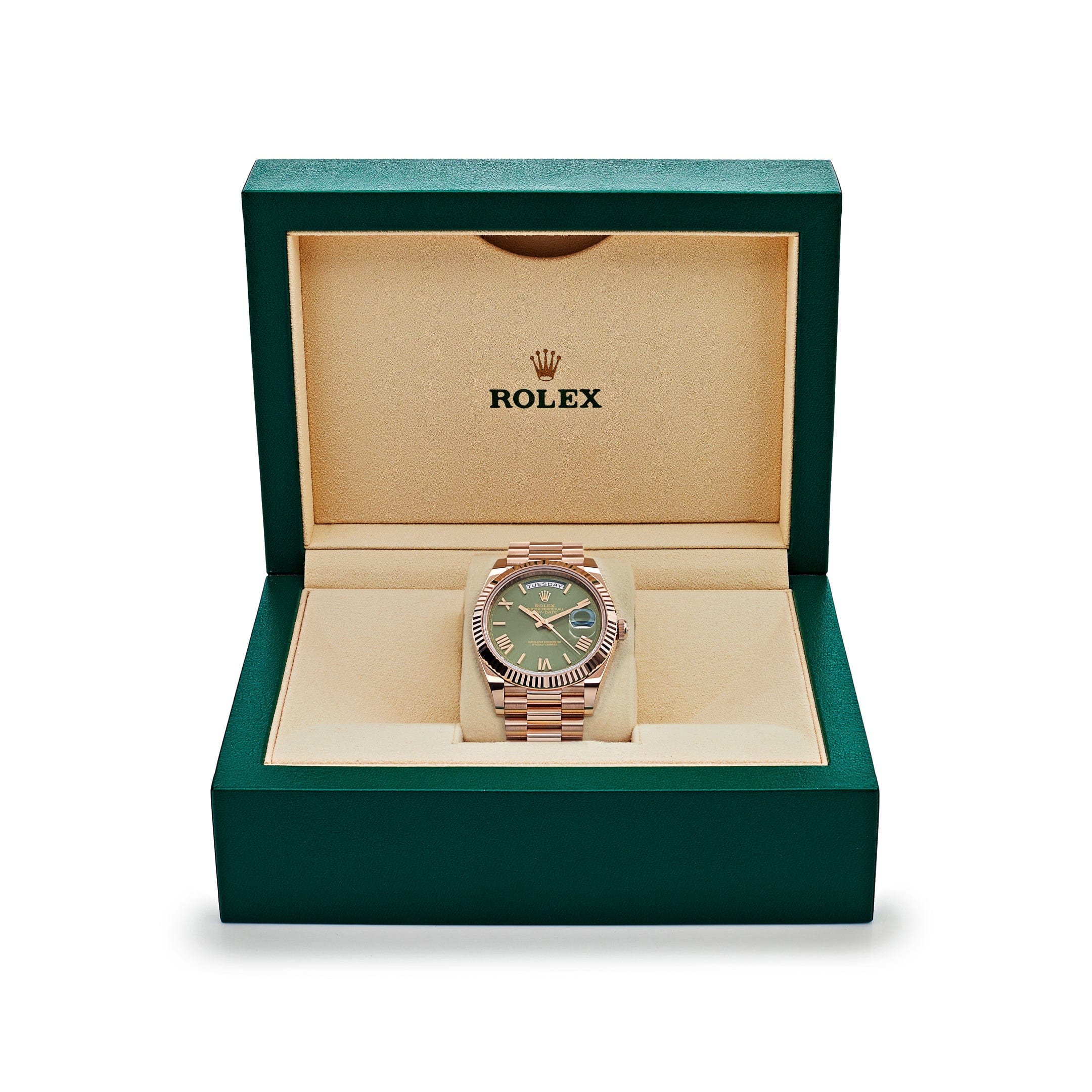 Rolex Day-Date 228235  Rose Gold Olive Green Dial (2023)