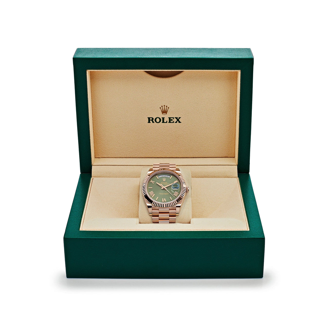 Rolex Day-Date 228235  Rose Gold Olive Green Dial (2023)