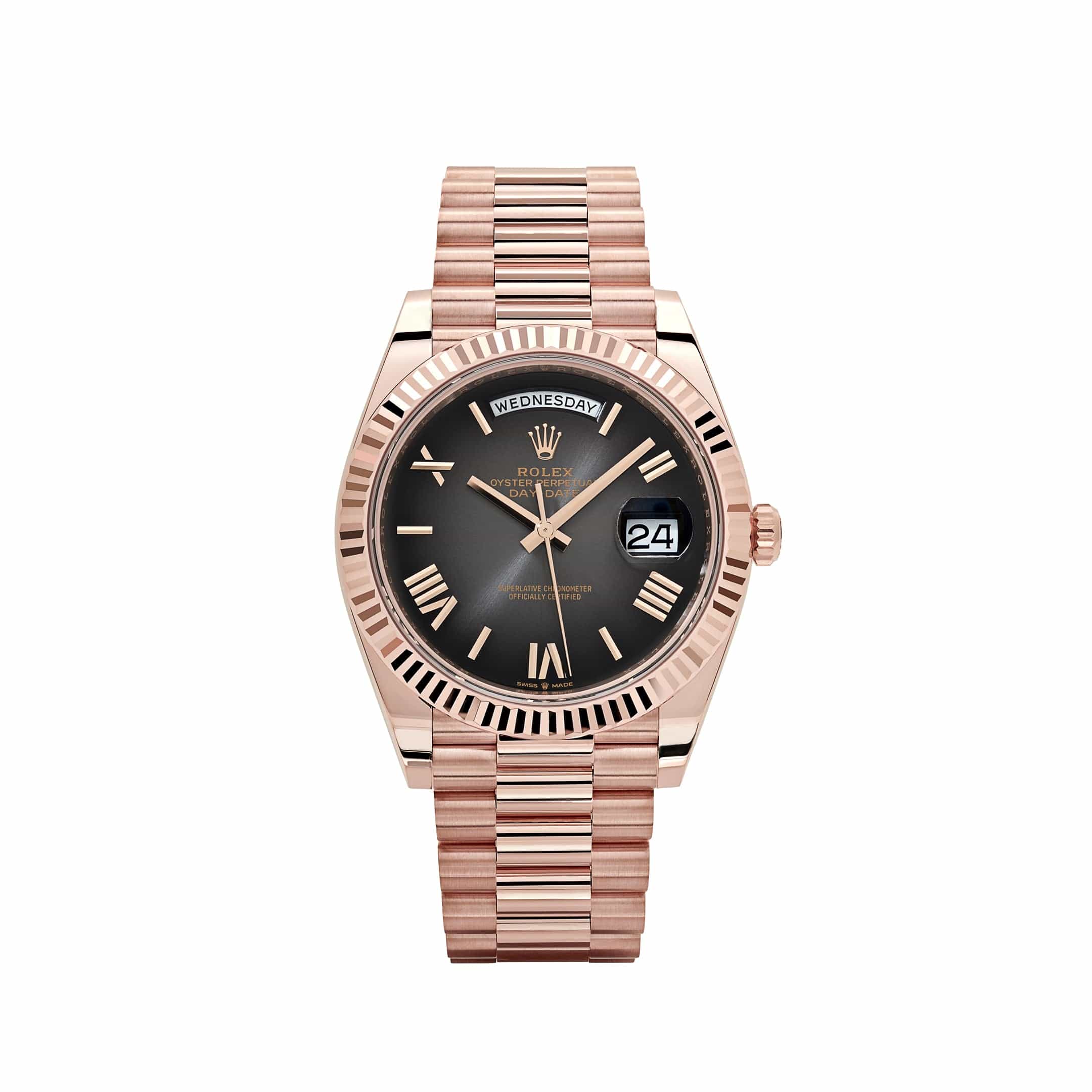 Rolex Day-Date 228235 Rose Gold Slate Ombré Dial