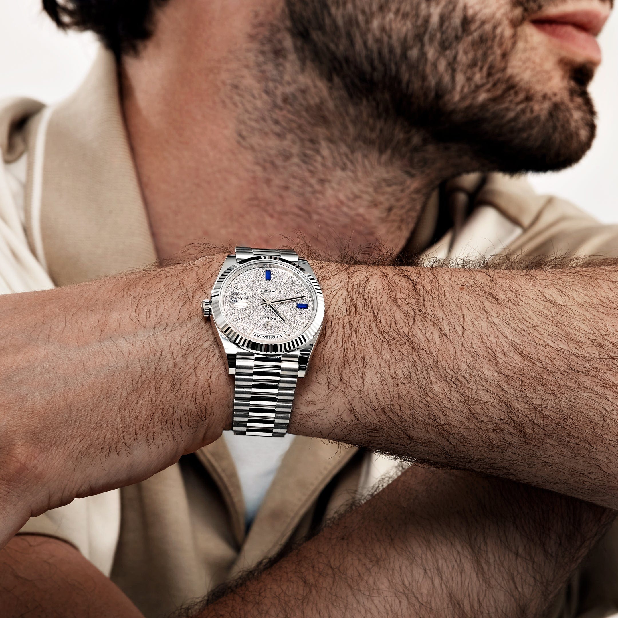 Rolex Day-Date 228236 Platinum Pavé Diamond Dial (2023)