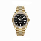 Rolex Day-Date 228348RBR Yellow Gold Black Diamond Dial Diamond Bezel