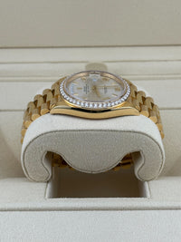 Thumbnail for Rolex Day-Date 228348RBR Yellow Gold Diamond Bezel Silver Dial (2021)