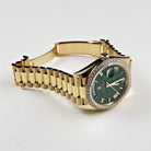 Rolex Day-Date 228348RBR Yellow Gold Green Roman Numeral Dial Diamond Bezel (2024)