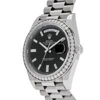 Thumbnail for Rolex Day-Date 228349RBR White Gold Diamond Bezel Black Dial (2024)