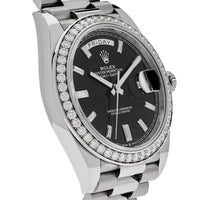 Thumbnail for Rolex Day-Date 228349RBR White Gold Diamond Bezel Black Dial (2024)